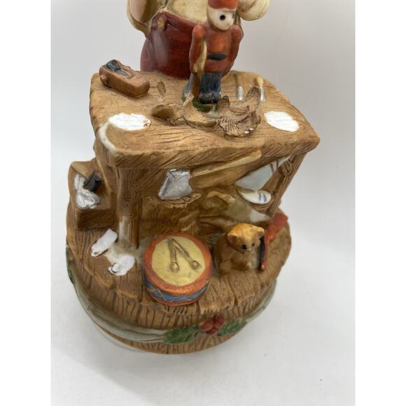 Santa Clause's Workshop Music Box Plays Silent Night Vintage - Picture 3 of 13